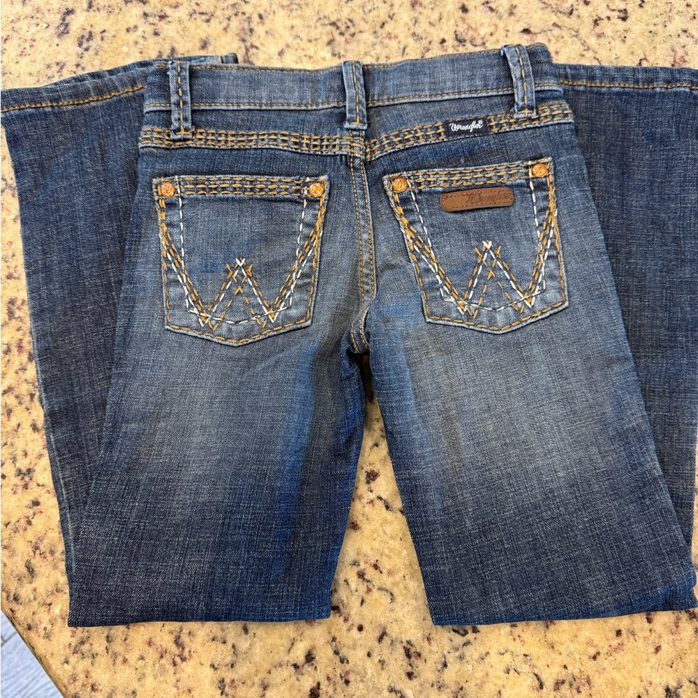Wrangler Girls Bootcut Jeans with Tan Stitching